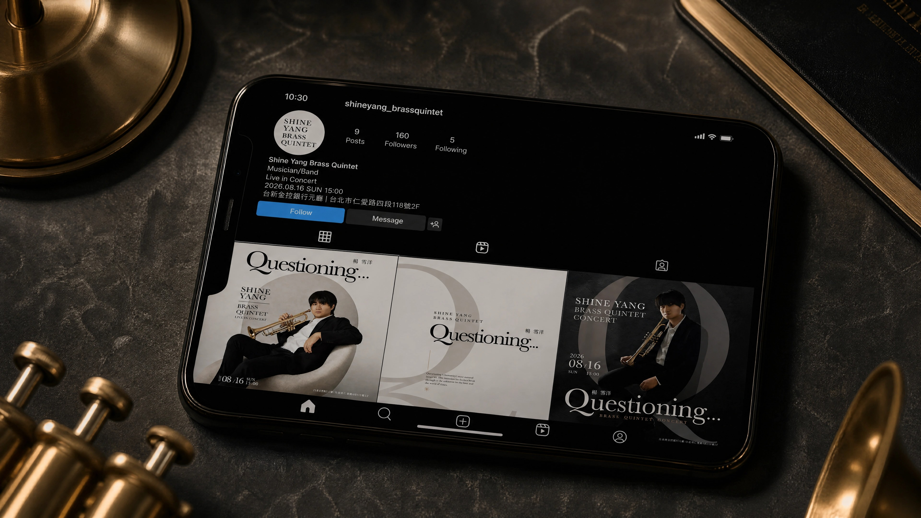 Questioning… IG 情境展示 — iPad 三版同框，銅管樂器環境